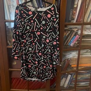 Festive Black Candy Cane Dress